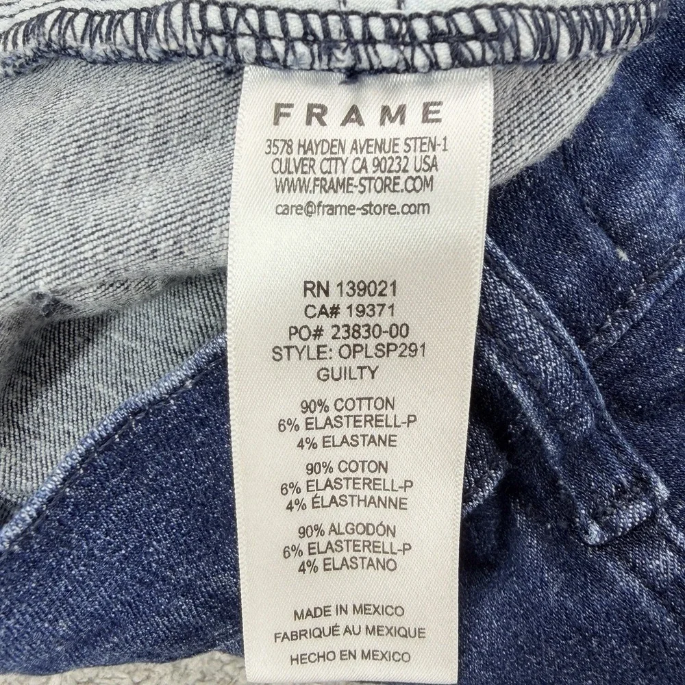 FRAME Le Palazzo Crop Jeans Womens 30 Guilty Wide Leg High Rise Blue
